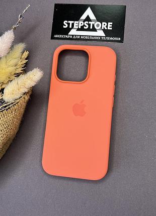Чехол silicone case для iphone 16 pro max с magsafe без швов с закрытым низом 9. кораловый (tangerine) 3