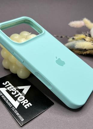 Чохол для iphone 17 pro silicone case з мікрофіброю силіконовий протиударний 21. ментоловий (turquoise)