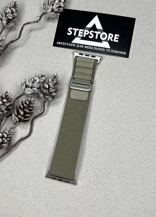 Ремешок alpine loop для apple watch 38 40 41 mm мм series 2 3 4 5 6 7 se тканевый 4. оливковый (olive)