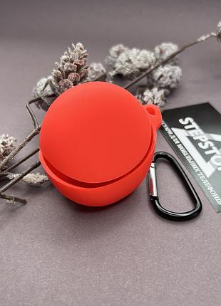 Чехол для наушников oppo enco air 3 с карабином толстый противоударный красный