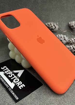Чехол silicone case full 360 для iphone 11 с закрытым низом силиконовый противоударный orange