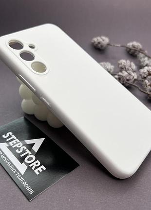 Чехол для samsung a54 силиконовый с микрофиброй wave матовый однотонный противоударный белый