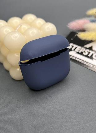 Чехол для apple airpods 4 силиконовый противоударный тонкий однотонный без карабина 2. синий