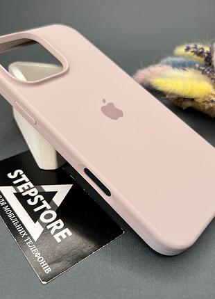 Чехол для iphone 16 pro silicone case с микрофиброй закрытым низом силиконовый противоударный 30. серый (lavander)