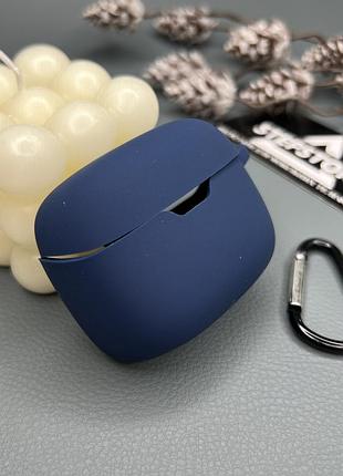 Чохол для навушників jbl tune buds з карабіном силіконовий товстий протиударний темно-синій