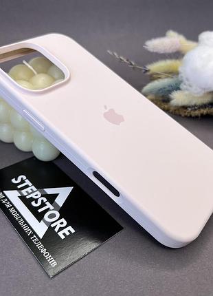 Чохол для iphone 16 pro silicone case з мікрофіброю закритим низом силіконовий протиударний 28. ніжно-рожевий