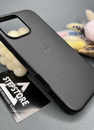 Чехол leather case для iphone 16 pro max с magsafe с анимацией под кожу с закрытым низом 2