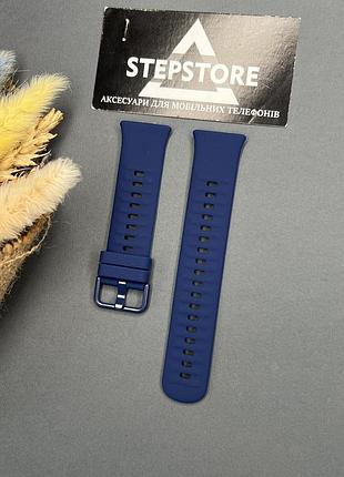Ремешок для huawei watch fit 3 силиконовый на классической застежке ребристый однотонный 3. темно-синий