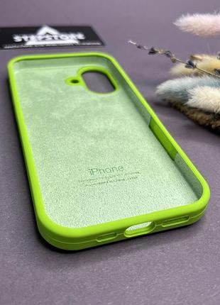 Чехол для iphone 17 silicone case с микрофиброй силиконовый противоударный 12. салатовый (grass green) 2