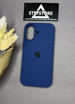 Чохол для iphone 17 silicone case з мікрофіброю силіконовий протиударний 6. синій (deep blue) 2