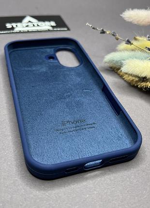 Чохол для iphone 17 silicone case з мікрофіброю силіконовий протиударний 6. синій (deep blue) 3