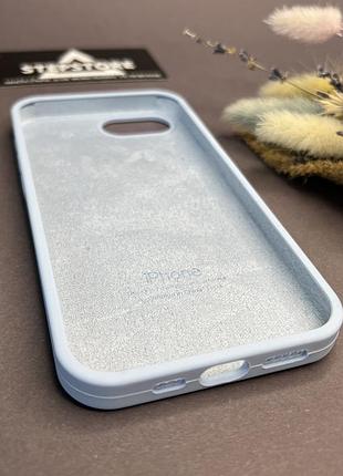 Чохол для iphone 16e silicone case з мікрофіброю силіконовий протиударний 12. блакитний (lilac) 2
