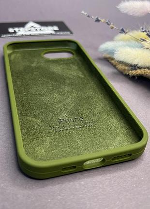 Чехол для iphone 16e silicone case с микрофиброй силиконовый противоударный 8. зеленый (army green) 2