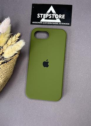 Чехол для iphone 16e silicone case с микрофиброй силиконовый противоударный 8. зеленый (army green) 3