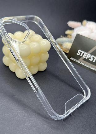 Чехол для iphone 17 прозрачный с хромированными кнопками противоударный пластиковый люкс space