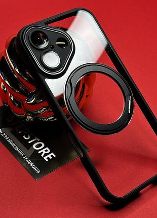 Чехол для iphone 16 plus с magsafe кольцом держателем full 360 прозрачный подставкой магнит