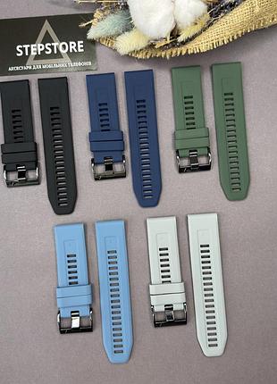 Ремінець для garmin fenix 7x силіконовий на класичній застібці однотонний 26mm