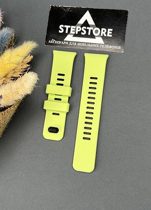 Ремешок для xiaomi redmi watch 4 на кнопке силиконовый цветный браслет овальный 4. салатовый