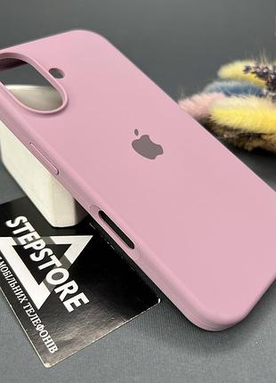 Чехол для iphone 16 plus silicone case с микрофиброй закрытым низом силиконовый противоударный 19. черника (lilac pride)