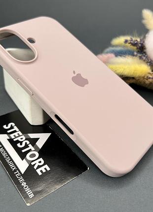 Чохол для iphone 16 plus silicone case з мікрофіброю закритим низом силіконовий протиударний 26. сірий (lavander)