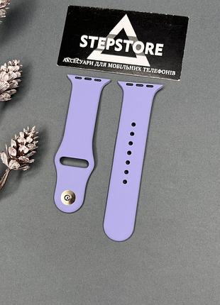 Ремешок s-m силиконовый для apple watch 42 44 45 49 ultra mm series 1 2 3 4 5 6 7 se браслет темно-сиреневый