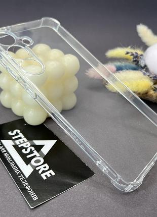 Чехол для samsung s25 plus прозрачный силиконовый с уголками закрытой камерой clear case противоударный