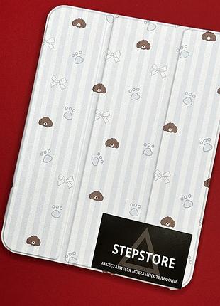 Книга smart case для ipad 10 (10.9) (a16) 2022 з квітковим малюнком дзеркальний слот відділ під apple pencil бежевий-блакитний