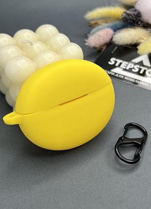 Чехол для наушников oppo enco x3 с карабином силиконовый толстый противоударный 6. желтый