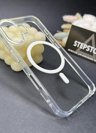 Чехол для iphone 17 с magsafe прозрачный пластиковый противоударный с магнитом