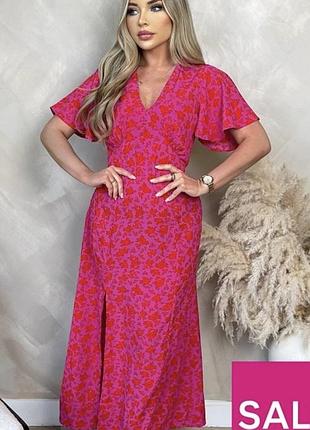 🌺классное вискозное платье 👗  с разрезом на ногу