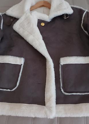 Нова жіноча куртка дублянка  сірого кольору на ґудзиках