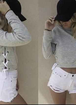 Сіра укорочана кофта