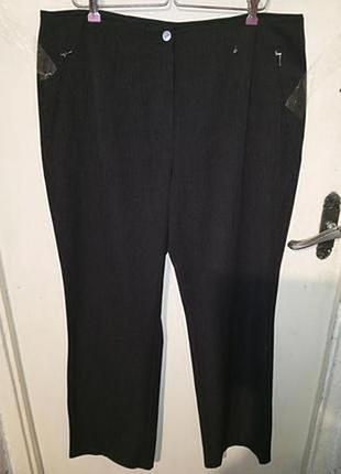 Стрейч серые брюки с карманами на молниях батал vanilia нижняя