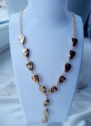 Длинное колье в золотом цвете