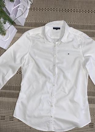 Базова приталена біла сорочка tommy hilfiger