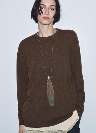 Комбінований вовняний светр