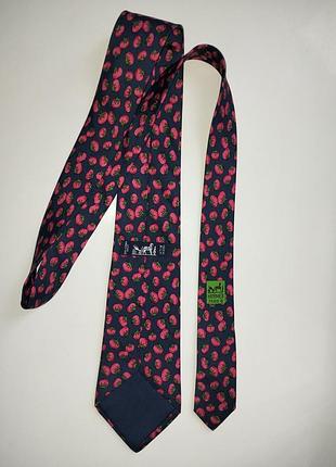 Синя краватка галстук hermes з принтом помідори томати