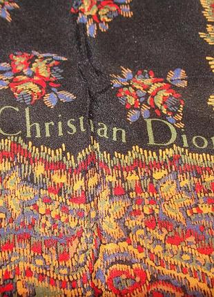 Хустка christian dior оригінал шовк вінтаж принт вишивка 74х76 косинка