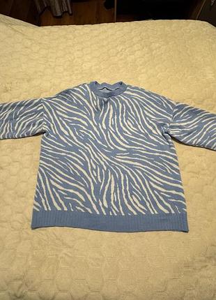 Светр oversize з принтом, блакитний 6