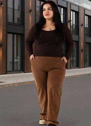Жіночі коричневі штани утеплені