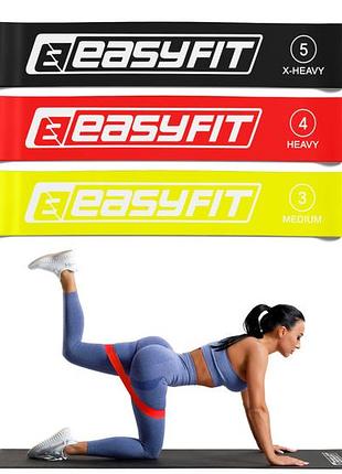 Резинки для фитнеса easyfit набор 3 шт 10-20 кг mix ef-1812