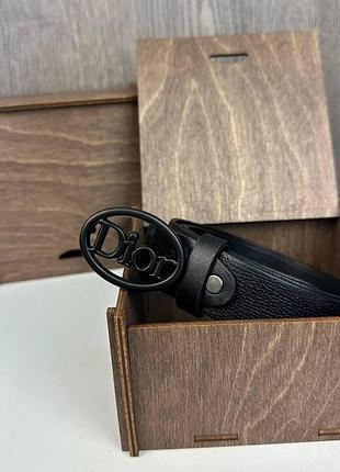 Женский кожаный ремень стиль диор, классический пояс натуральная кожа dior черный