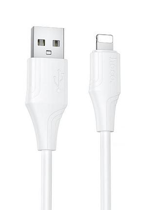 Дата кабель hoco x124 bien silicone usb to lightning 2.4a (1m) white