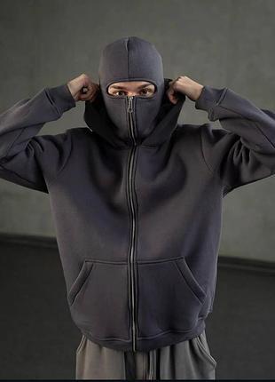 Зір худі  тепле чоловіче з балаклавою  в розмірах 46-48,50-52,54-56 в чорному кольорі.