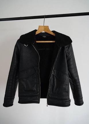 Куртка шкіряна з хутром дублянка