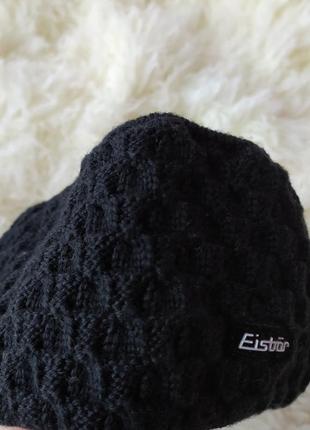 Спортивная теплая черная повязка на голову вязка флис от eisbar7 фото
