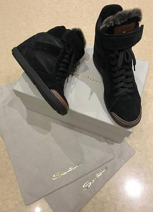 Кеди на скритой танкетці santoni