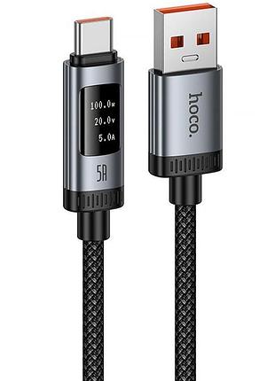 Дата кабель hoco u148 lord with display usb to type-c 100w (1.2m) black