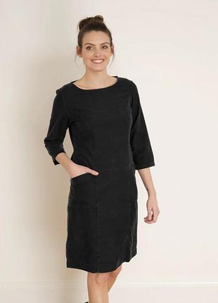 Темно-синя вельветова сукня