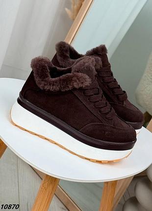 Трендові шкіряні зимові черевики кросівки